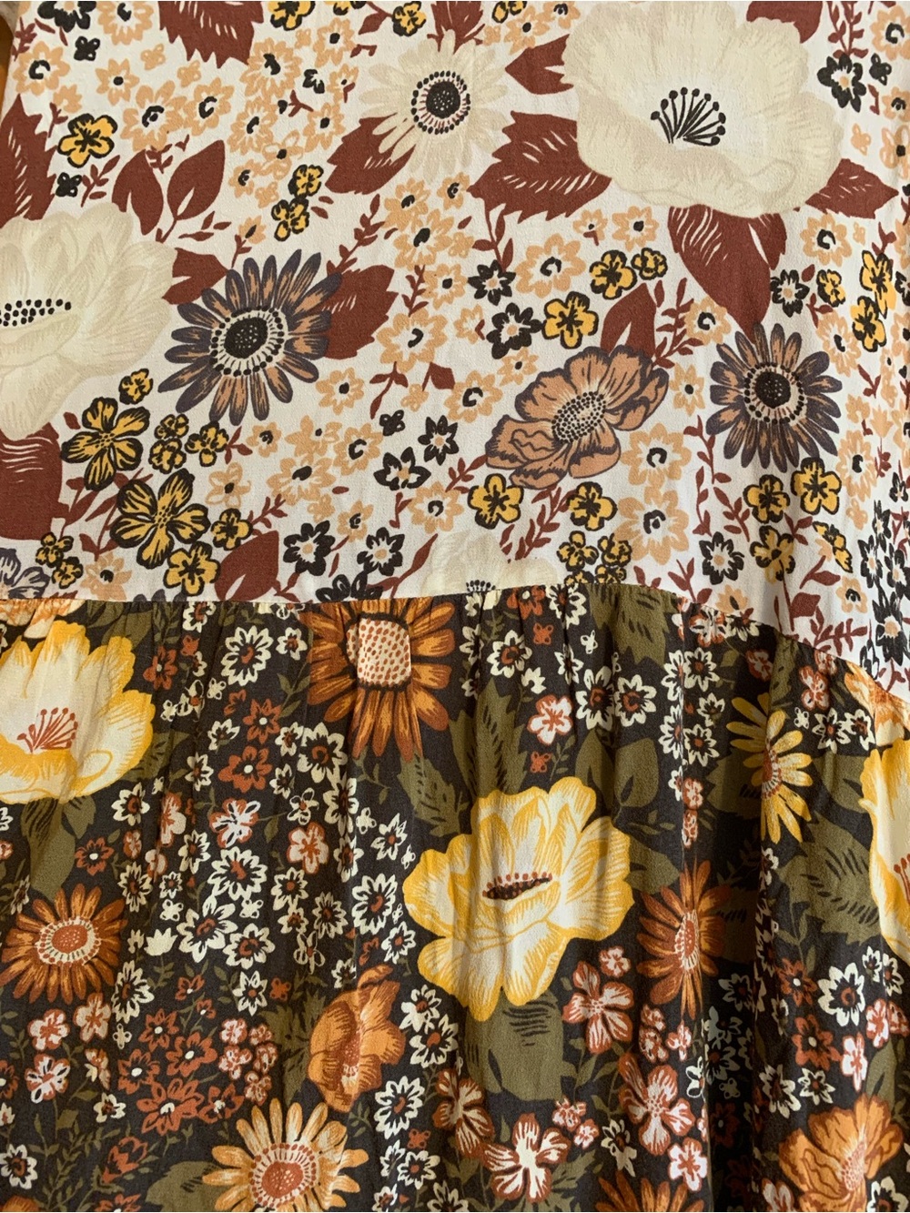 Spell and the Gypsy Collective Desert Daisy Babydoll Floral Patchwork Midi Dress - Picture 5 of 8